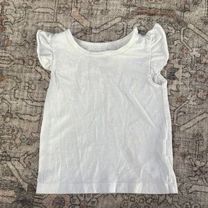 White Kids' Flutter Sleeve Top